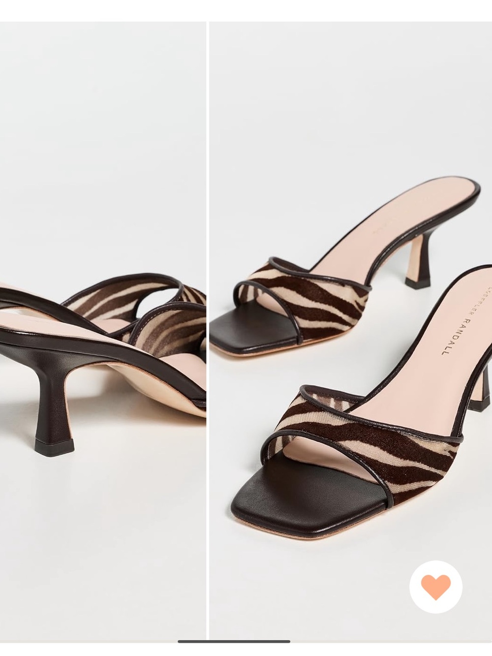 Loeffler Randall Brown Zebra-Print Heeled Sandals